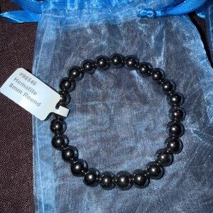 Hematite 8mm Round Bead Stretch Bracelet